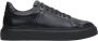 Estro Luxe Zwarte Leren Sneakers Black Heren - Thumbnail 1