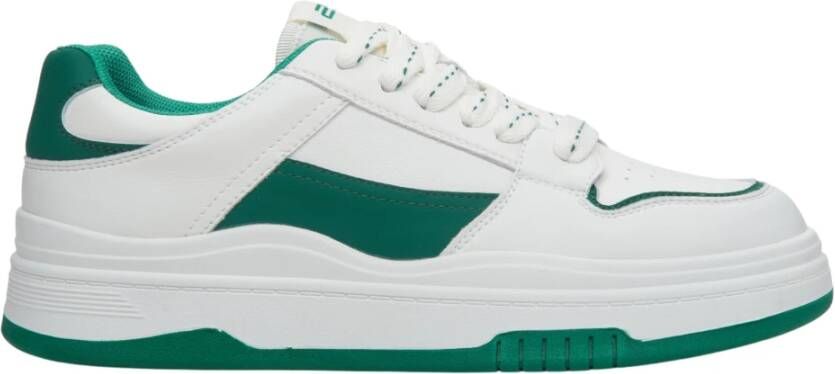 Estro Witte & Groene Leren Sneakers Multicolor Dames