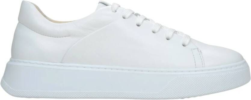 Estro Witte lage sneakers voor dames gemaakt van hoogwaardig Italiaans echt leer White Dames