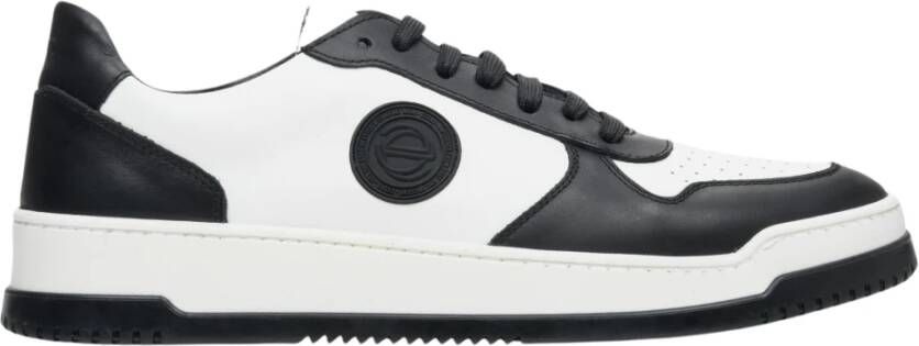 Estro Zwart & Wit Leren Heren Lage Sneakers Er00112970 Black Heren