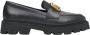 Estro Zwarte Dames Leren Loafers met Gouden Kettingen Er00113287 Black Dames - Thumbnail 1