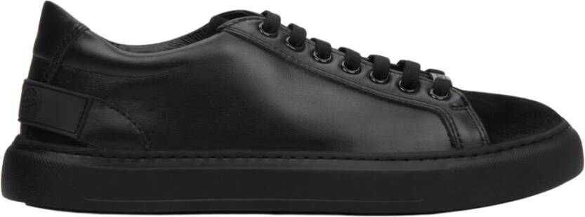 Estro Zwarte Leren & Velours Sneakers Black Dames