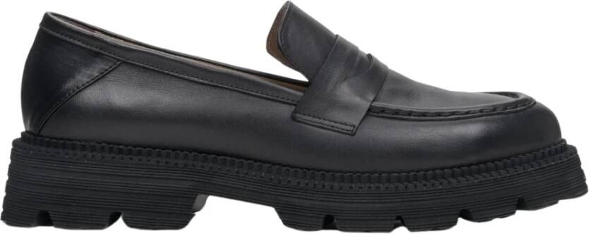 Estro Zwarte Leren Loafers voor Dames Er00113813 Black Dames