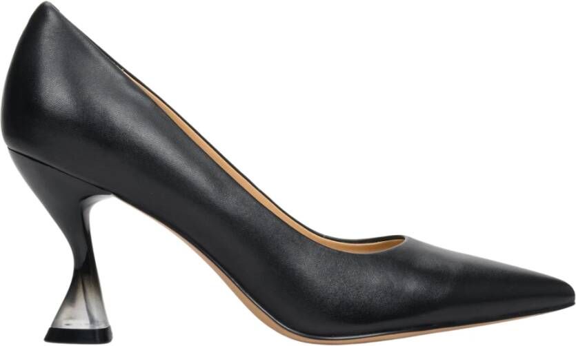 Estro Zwarte Leren Pumps met Hakken Er00112786 Black Dames