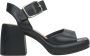 Estro Zwarte Leren Sandalen met Hak voor Dames Er00115155 Black Dames - Thumbnail 1