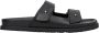 Estro Zwarte leren slippers voor dames met verstelbare dikke banden Er00114725 Black Dames - Thumbnail 1