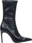 Estro Zwarte Leren Stiletto Enkellaarzen met Elastisch Bovenwerk Er00113949 Black Dames - Thumbnail 1