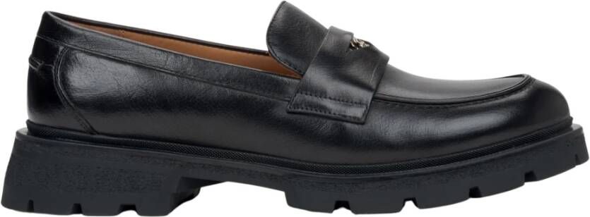 Estro Zwarte loafers voor dames gemaakt van echt leer Black Dames