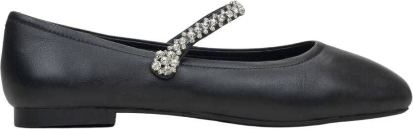 Estro Zwarte Mary Jane Dames Ballet Flats met Decoratieve Band Black Dames