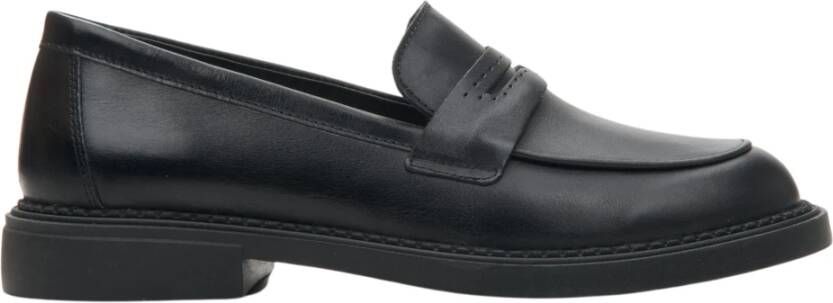 Estro Zwarte Penny Loafers voor dames gemaakt van echt Italiaans leer Black Dames