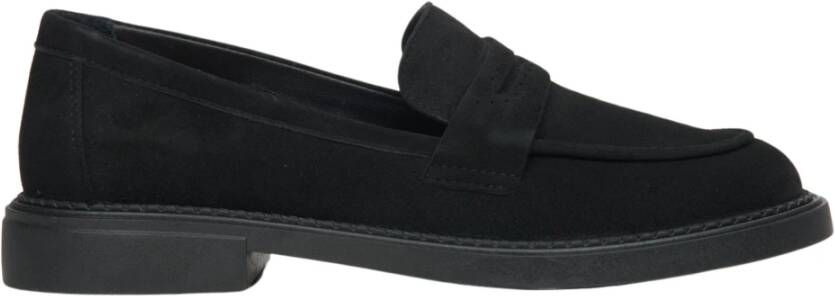 Estro Zwarte Penny Loafers voor Dames gemaakt van Echt Velours Er00114532 Black Dames