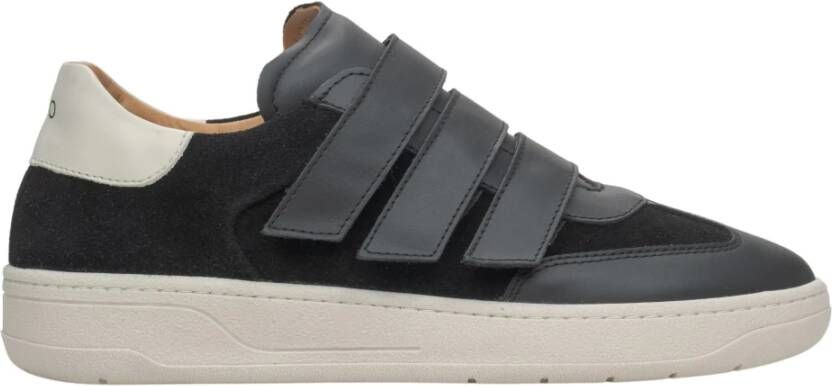 Estro Zwarte Velcro-sneakers voor dames gemaakt van Italiaans echt leer en velours Multicolor Dames