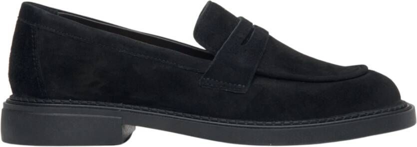 Estro Zwarte Velours Penny Loafers voor Dames Er00113371 Black Dames