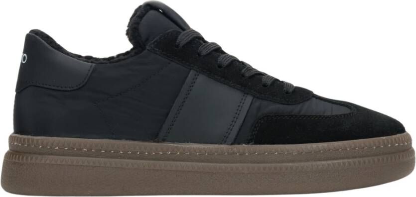 Estro Zwarte Winter Lage Sneakers voor Dames met Bontvoering Black Dames