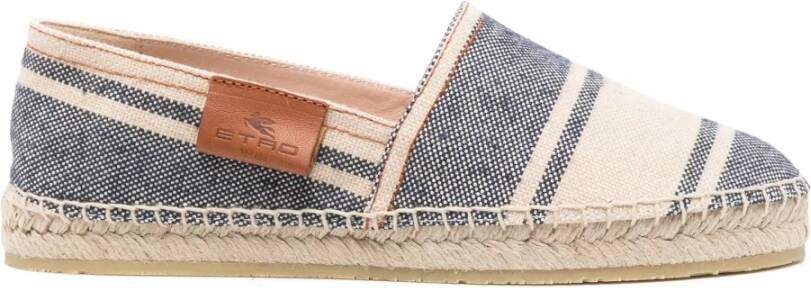 ETRO Blauwe Gestreepte Canvas Espadrilles Blue Dames