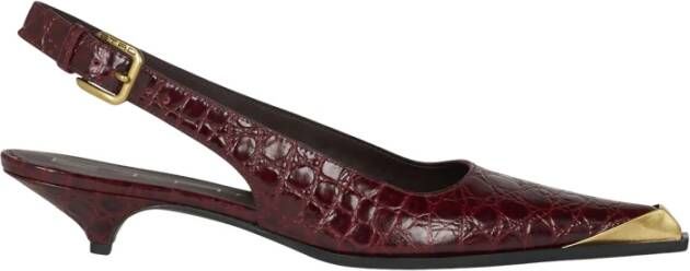 ETRO Bordeaux Krokodillenprint Hak Sandalen Red Dames