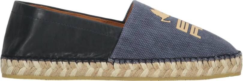 ETRO Denim espadrilles met leren inzetstukken Blue Dames