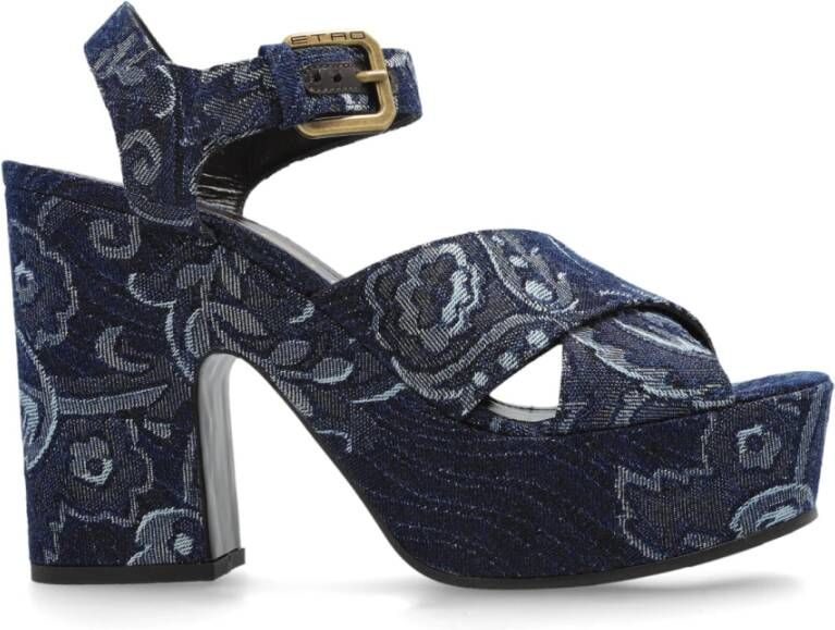 ETRO Plateau sandalen Blue Dames