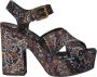 ETRO Zwarte Velvet Plateau Sandalen met Bloemenprint Multicolor Dames - Thumbnail 1