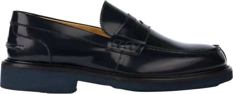 Exton Blauwe Leren Loafers Blue Heren