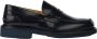 Exton Blauwe Leren Loafers Blue Heren - Thumbnail 1