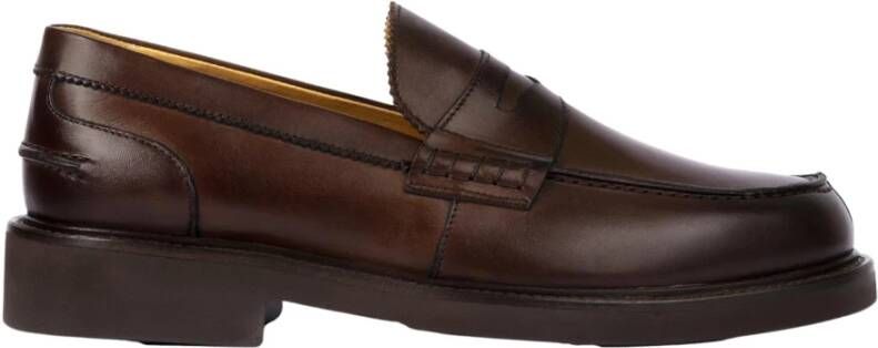 Exton Bruin Leren Heren Loafers Brown Heren