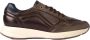 Exton Bruine Leren Sneakers Lage Plateauzool Brown Heren - Thumbnail 1