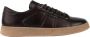 Exton Bruine leren sneakers Ronde neus Vetersluiting Brown Heren - Thumbnail 1