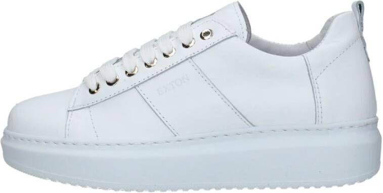 Exton Dames Leren Lage Sneakers White Dames