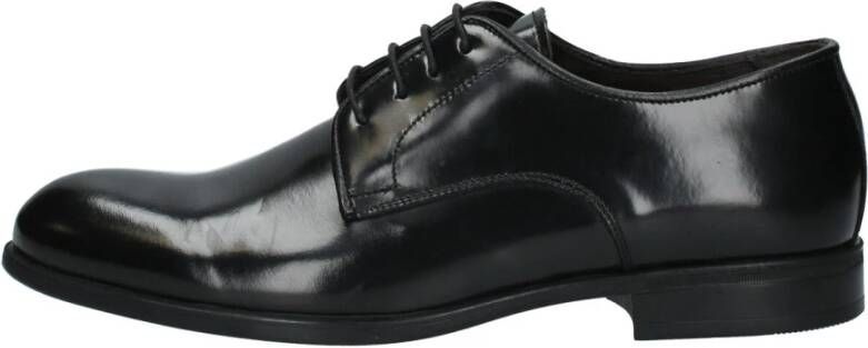 Exton Heren Leren Oxford Schoenen Black Heren