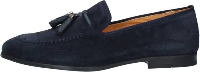 Exton Heren Loafer Suède Rubberen Zool Blue Heren