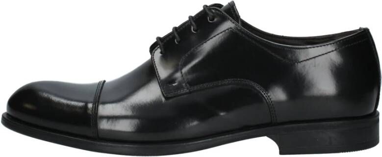 Exton Leren Veterschoenen Black Heren