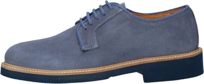 Exton Suede Lace-Up Shoe Blue Heren