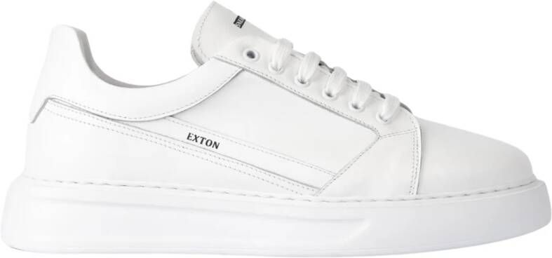 Exton Witte Lage Top Leren Sneakers White Heren