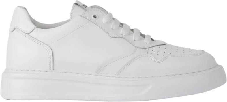 Exton Witte Leren Lage Sneakers White Heren