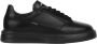 Exton Zwarte Leren Lage Sneakers Black Heren - Thumbnail 1