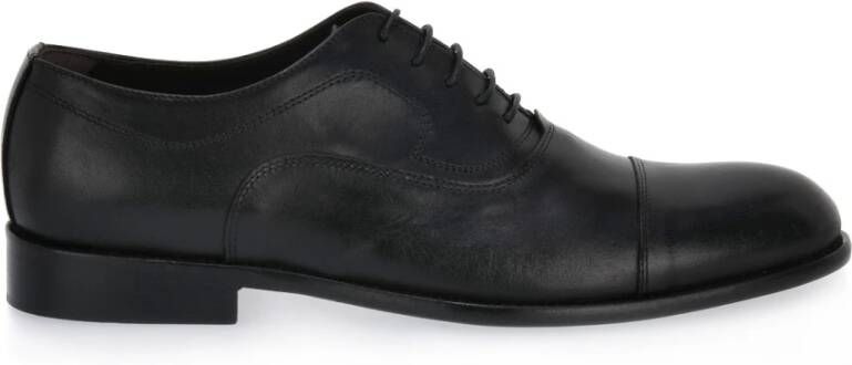 Exton Zwarte Leren Schoenen Black Heren