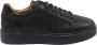 Exton Zwarte Leren Sneakers Black Heren - Thumbnail 1