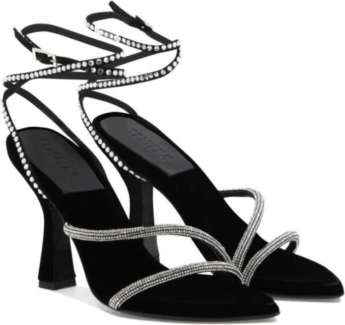 3Juin Giglio Velvet heeled sandals Zwart Dames