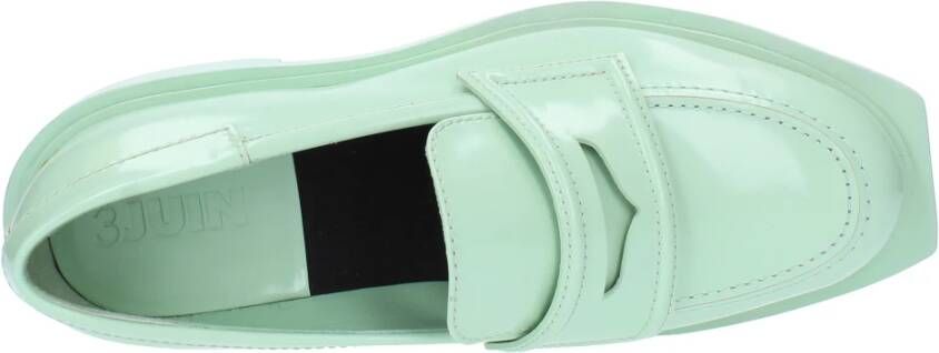 3Juin Platte schoenen Groen Green Dames