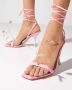 3Juin Roze Kimi sandalen met veters en veren Pink Dames - Thumbnail 2