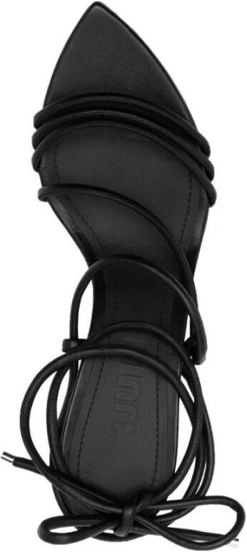 3Juin Zwarte puntige sandalen met verstelbare sluiting Black Dames