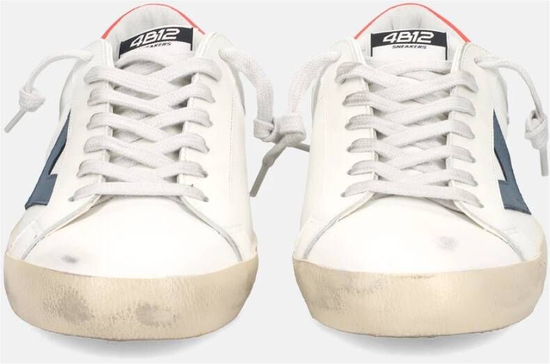 4B12 Witte Leren Sneakers White Heren