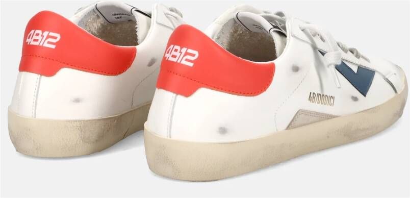 4B12 Witte Leren Sneakers White Heren