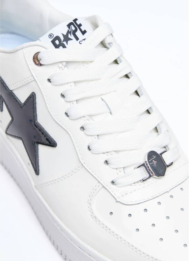 A Bathing APE Sneakers met glanzende leren panelen White Heren