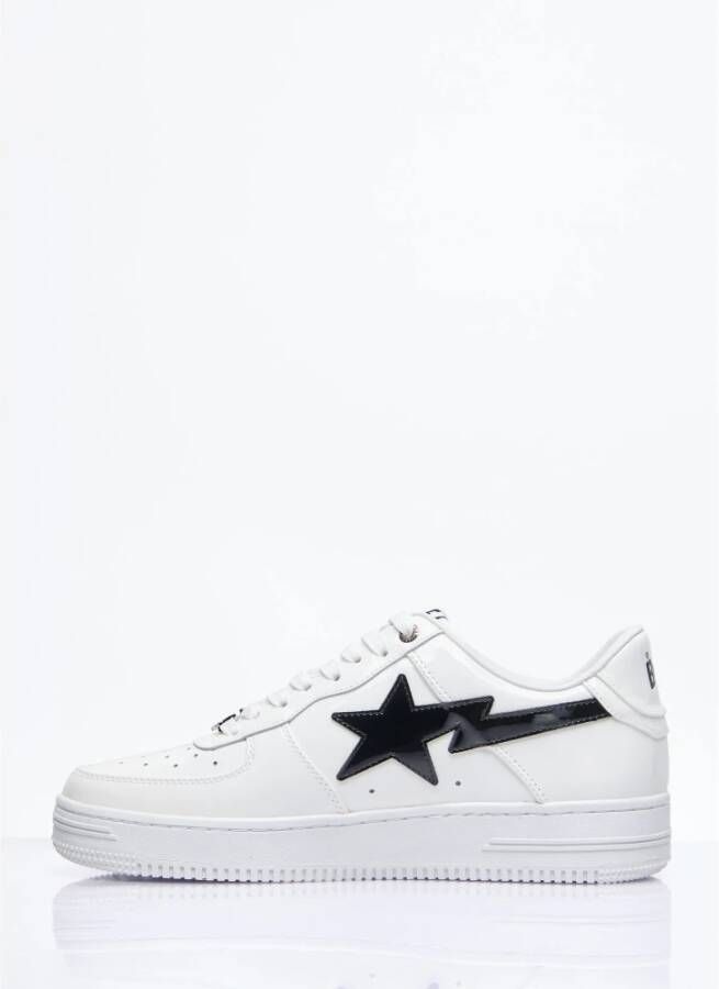 A Bathing APE Sneakers met glanzende leren panelen White Heren