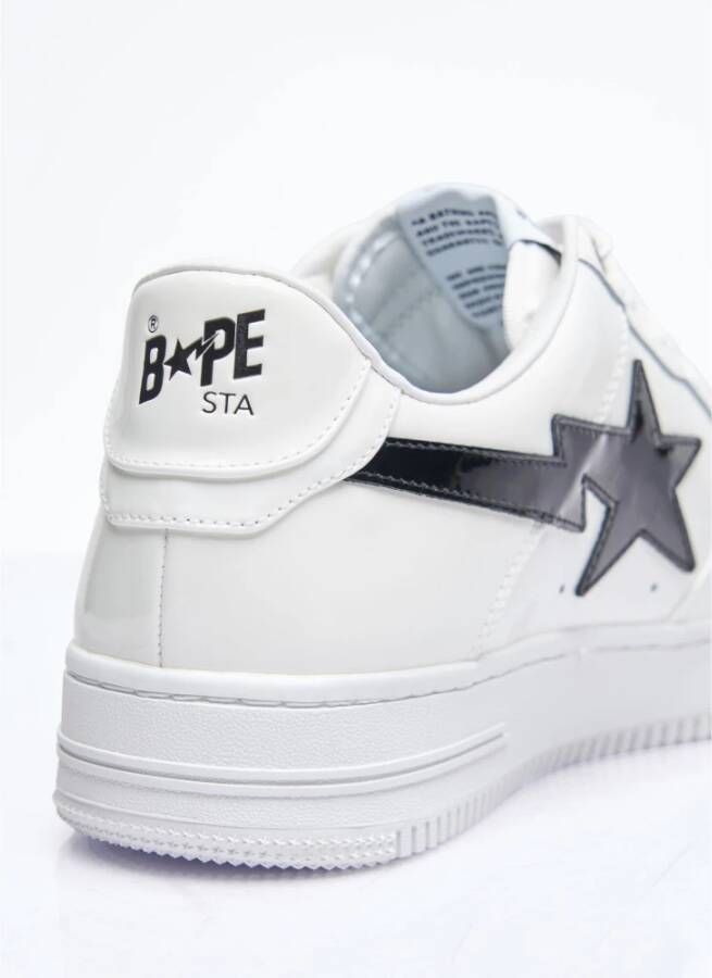 A Bathing APE Sneakers met glanzende leren panelen White Heren