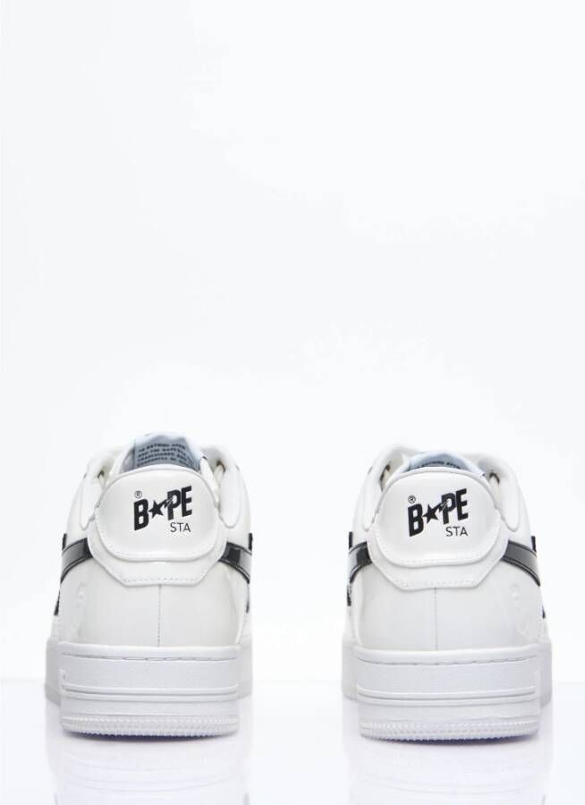 A Bathing APE Sneakers met glanzende leren panelen White Heren