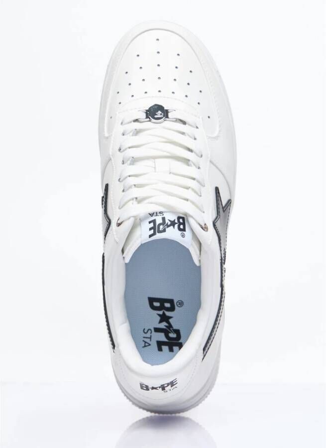 A Bathing APE Sneakers met glanzende leren panelen White Heren