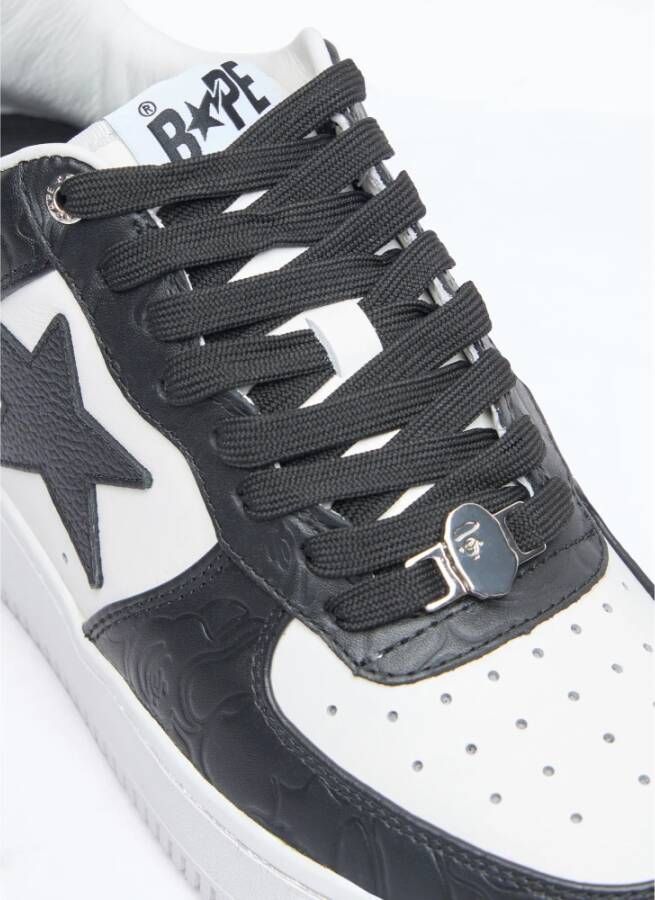 A Bathing APE Sneakers van contrastleer met logopatch Black Heren